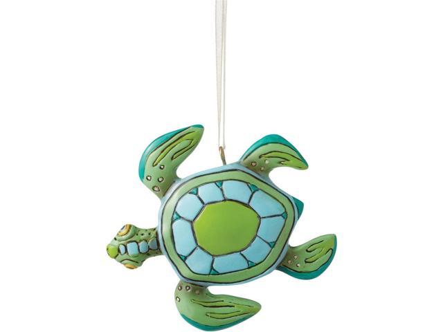 Enesco Allen Designs Sup Dude Green Turtle Ornament, 3 Inches, Resin