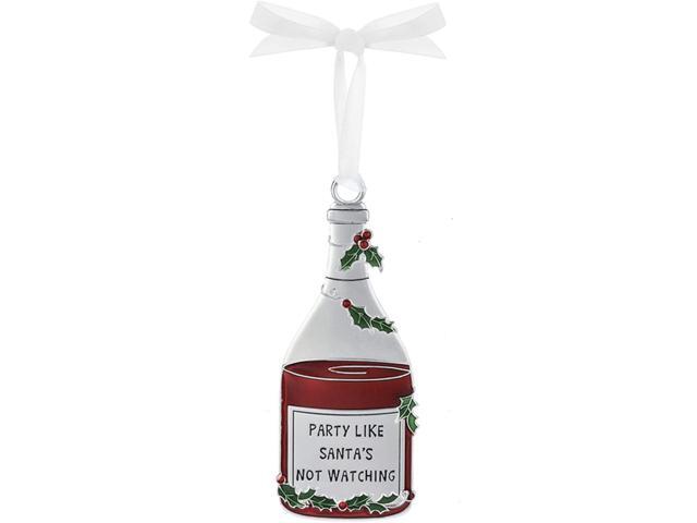 Ganz Merry Merlot Wine Metal Ornament - Party Like Santa's Not Watching