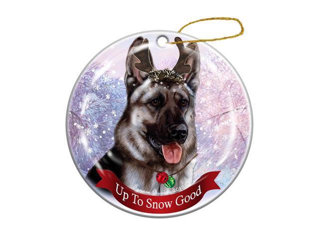 Holiday Pet Gifts German Shepherd Silver Sable Dog Porcelain Christmas Ornament