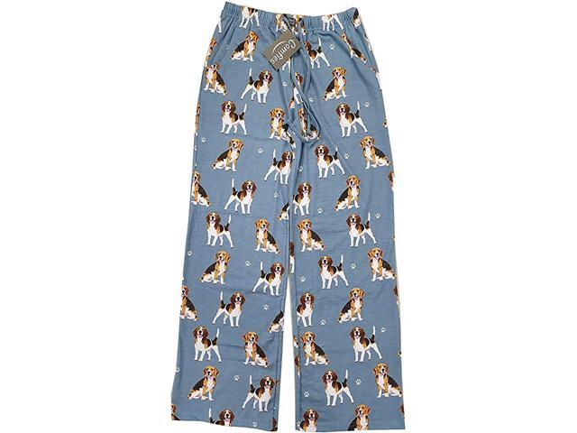Beagle Unisex Lightweight Cotton Blend Pajama Bottoms- Large