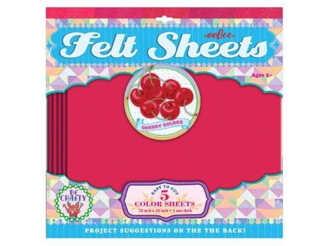 Cherry Colors Red Felt Sheets by eeBoo, 5 sheets