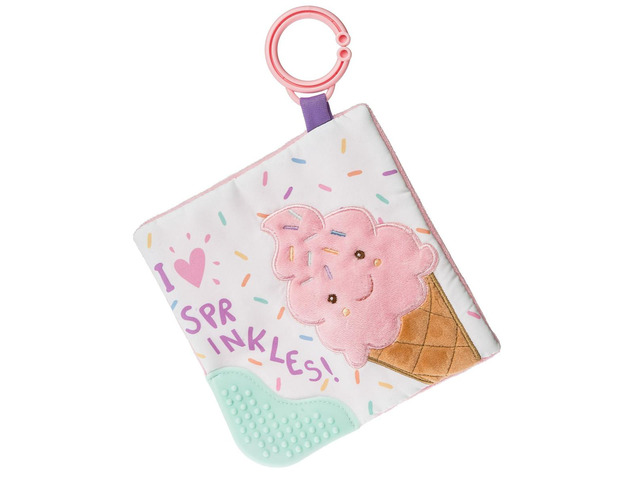 Mary Meyer Sweet Soothie Crinkle Teether Toy and Squeaker, 6 x 6', Ice Cream