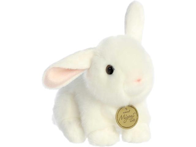 Aurora Adorable Miyoni Tots Playful Baby Bunny Stuffed Animal- White 8 Inches