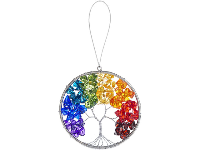 Ganz Hanging Acrylic Ornament, Holiday Tree of Life, 3.5'
