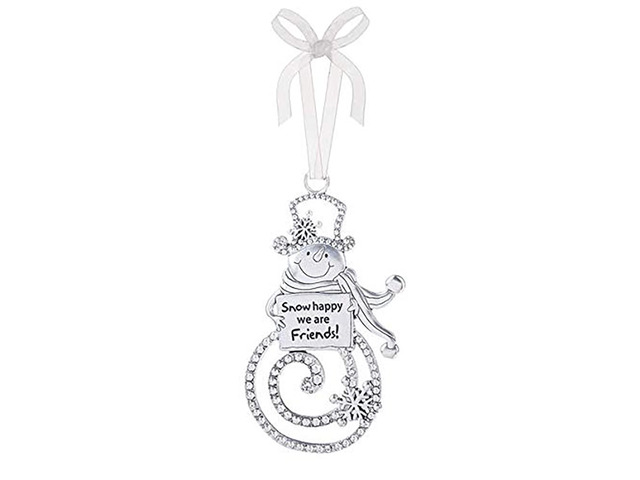 Ganz Ornament - Snow Happy we are Friends! - Silver