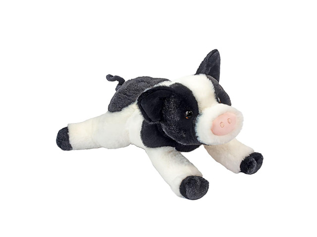 Douglas Ernie Black & White Pig Softie Plush Stuffed Animal, 13'