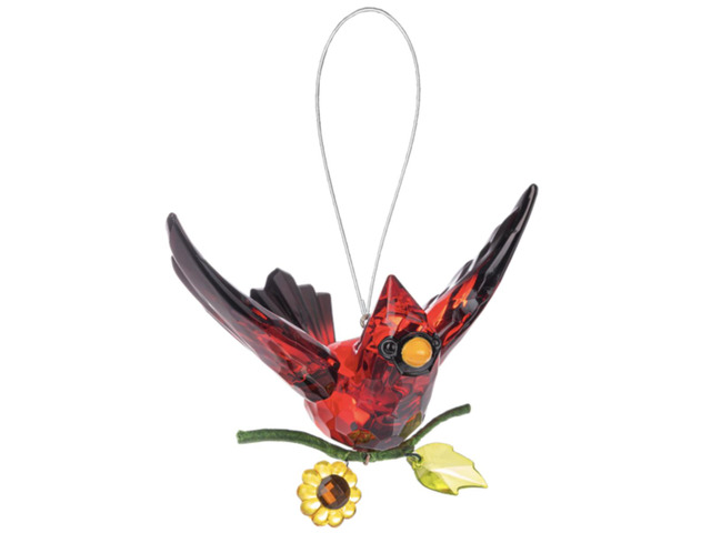 Ganz Sunflower Cardinal Ornament, 3-inch Length, Acrylic and Iron (ACRYF-171)