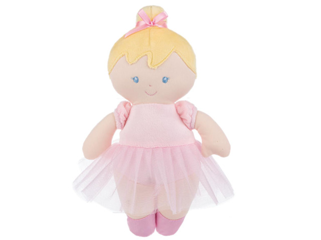 Ganz Blond Hair Ballerina Baby Doll Plush Stuffed Toy with Soft Rattle, 9'