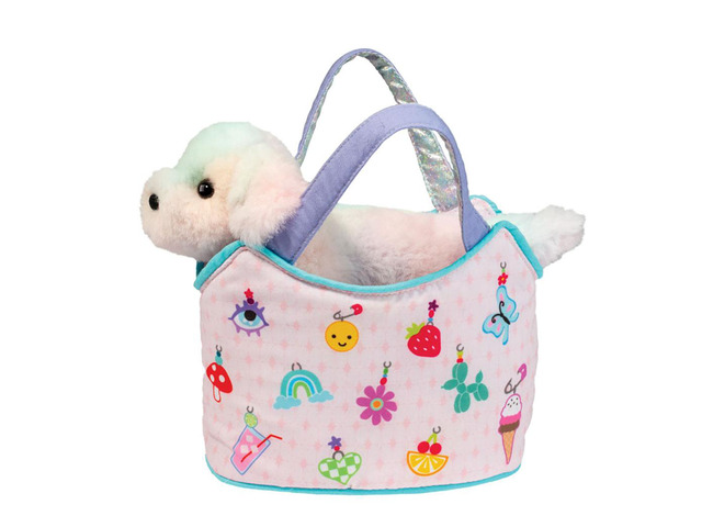 Douglas Charmingly Yours Sassy Sak Tote with Rainbow Dog Stuffed Animal Toy, 7'