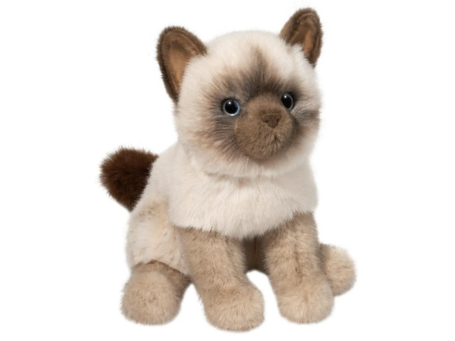 Douglas Cuddle Toys Fu Siamese Cat Plush Stuffed Animal, 9' tall sitting
