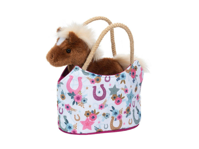Douglas Boho Horseshoe Sassy Sak Tote with Horse Plush Stuffed Animal Toy, 7'