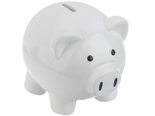 Ganz Pink Pig Money Bank, 6-inch Length, White, BG4660