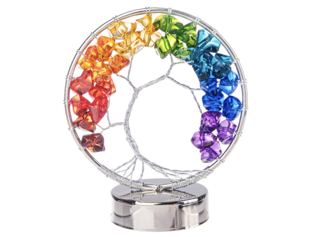 Ganz Acrylic Standing Rainbow Tree of Life, 3.34' high