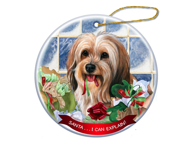 Sable Tibetan Terrier Dog Porcelain Ornament Pet Gift 'Santa.. I Can Explain!'
