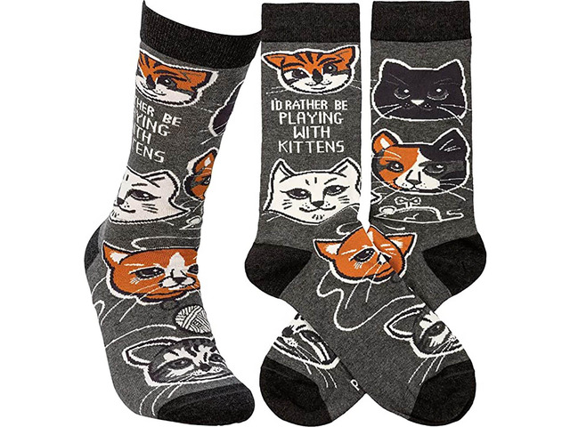 Primitives by Kathy 113095 I'd Rather Be Playing with Kittens Socks