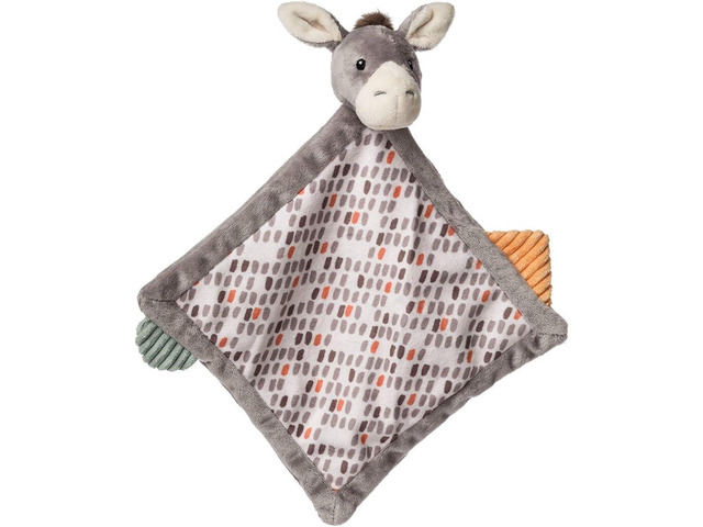 Taggies Charcter Blanket Plush Soft Snuggle Toy w/Tags, 12-Inches, Dusty Donkey