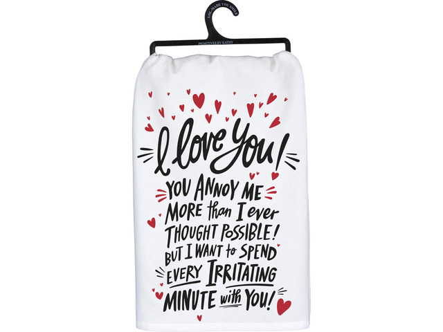 Primitives By Kathy Dish Towel, I Love You More Than I Ever Thought, 28-inch