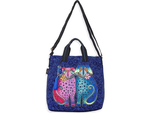Women's Laurel Burch, Eros and Ellie Karakara Pups Dogs Carry All Tote, 17 x 15'