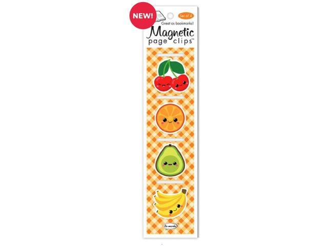 Avocado, Cherries, Orange, Banana Magnetic Page Clips Set of 4 by Re-marks