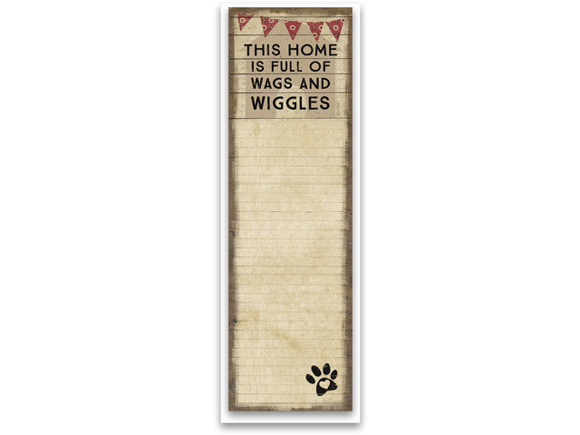 Primitives by Kathy Magnetic List Notepad -This Home Is Full Of Wags & Wiggles