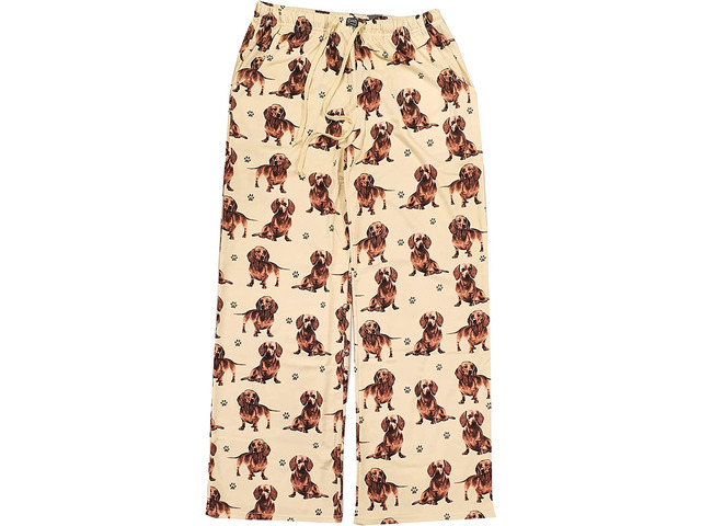 Dachshund Unisex Lightweight Cotton Blend Pajama Bottoms- Medium