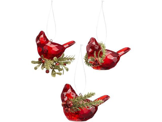 Ganz Kissing Krystals Teeny Cardinal Ornaments Set of 3