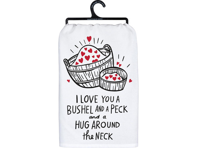 Primitives By Kathy Love You Bushel And A Peck Kitchen Dish Towel, 28' x 28'