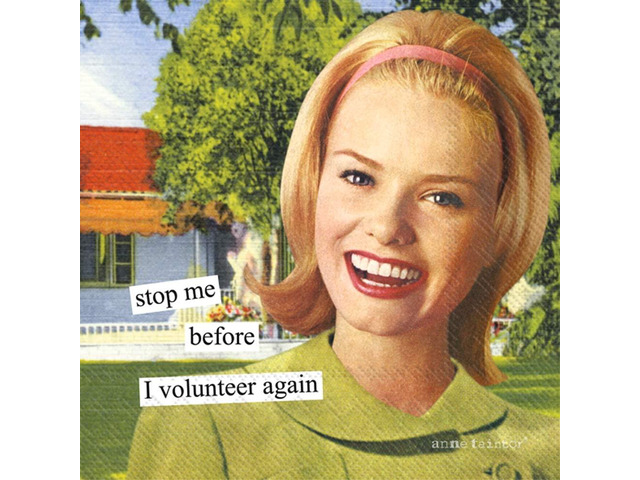 IHR Anne Taintor, Cocktail Beverage Paper Napkins, 5 x 5-Inches, Volunteer