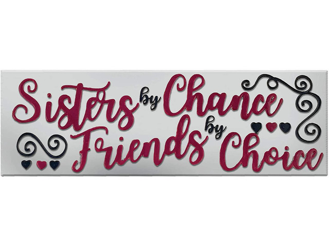 Spoontiques Sisters By Chance Friends by Choice Decorative Sign, 7.75'