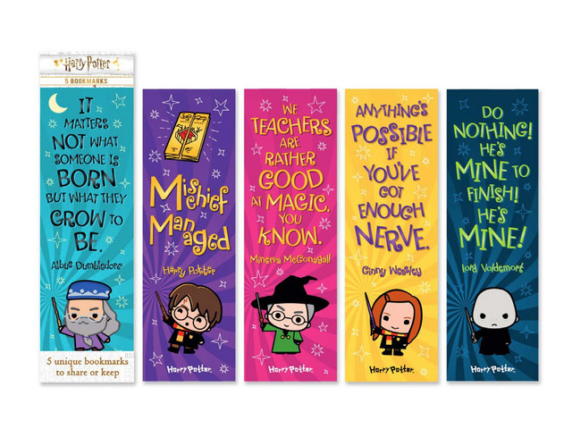 Re-Marks Harry Potter Wizards and Wands Set of 5 Different 2-Sided Bookmarks