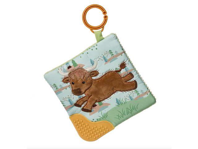 Mary Meyer Crinkle Me Toy with Baby Paper & Squeaker, 6 x 6', Hetty Highland Cow