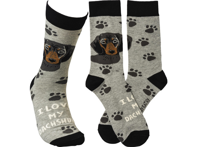 Primitives By Kathy Socks - I Love My Black Dachshund