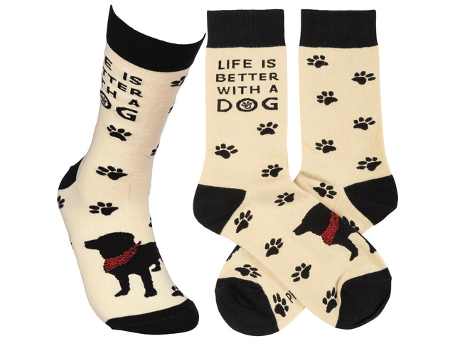 Primitives by Kathy - Dog Lover Life Is Better With A Dog Cotton Socks