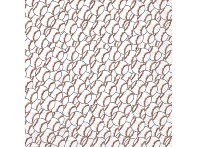 Boston International 5 x 5 in. Paper Cocktail Napkin Baseball Red - Pack of 20