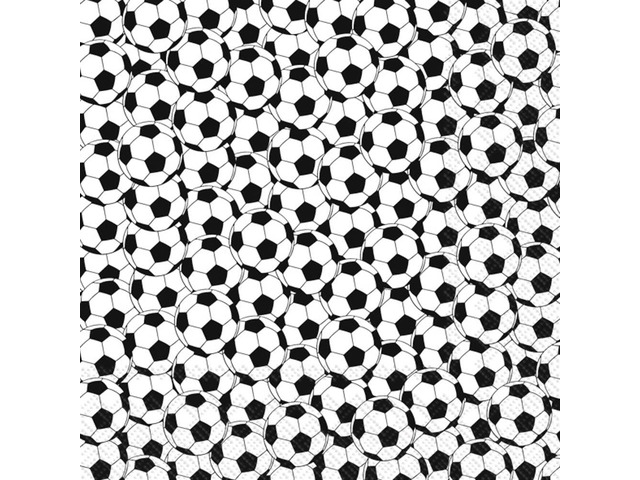 Boston International 5 x 5 in. Paper Cocktail Napkin Soccer Black - Pack of 20