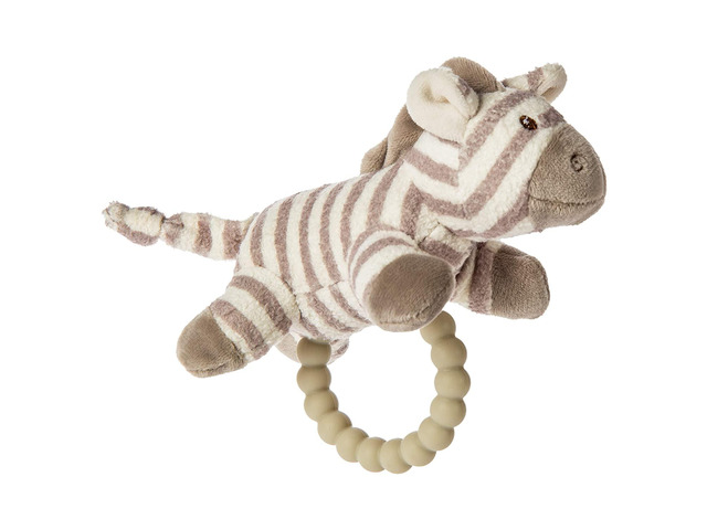 Mary Meyer Afrique Teether Baby Rattle, 5-Inches, Zebra