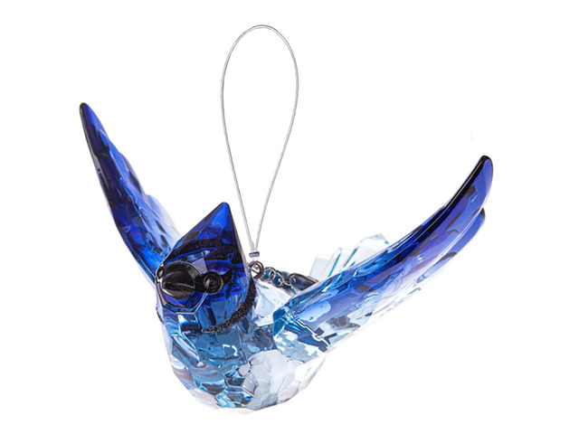 Crystal Expressions Ganz Blue Jay Ornament with Charm, ACRY-1071