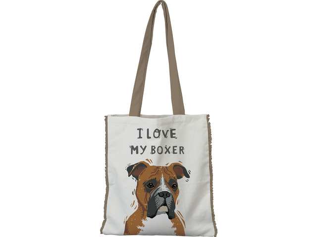Primitives By Kathy Market Shopping Tote - I Love My Boxer