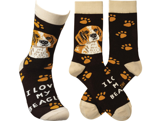 Primitives By Kathy Socks - I Love My Beagle