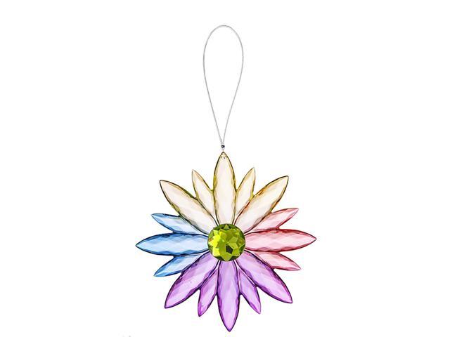 Ganz Acrylic Multi-Colored Jewel Flower - Green Center, 4.75'