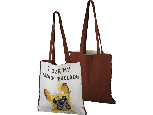 Primitives By Kathy Market Shopping Tote - I Love My French Bulldog