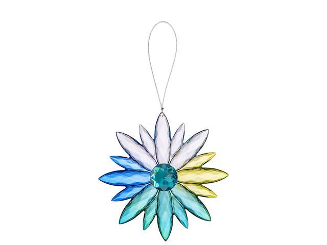 Ganz Acrylic Multi-Colored Jewel Flower - Turquoise Center, 4.75'