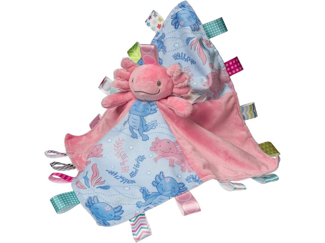 Taggies Soothing Sensory Stuffed Animal Security Blanket, Lizzy Pink Axolotl