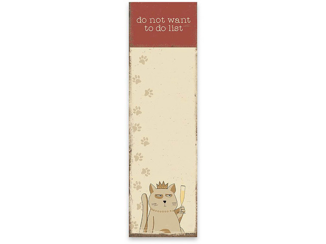 Primitives by Kathy - Do Not Want To Do List Cat with Champagne List Notepad