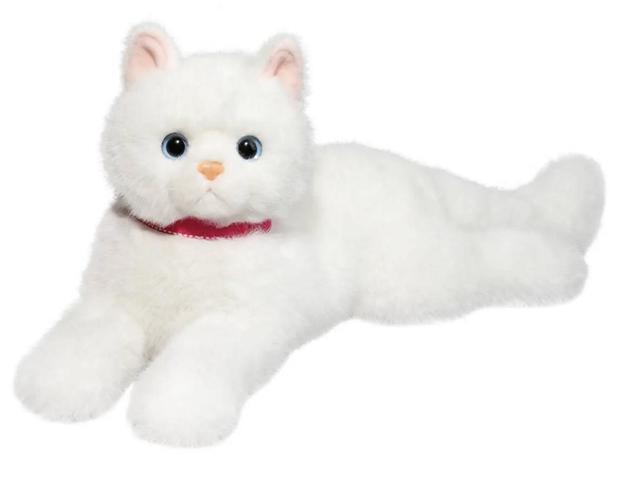 Douglas Cuddle Toys Alba White Cat Plush Stuffed Animal, 15'