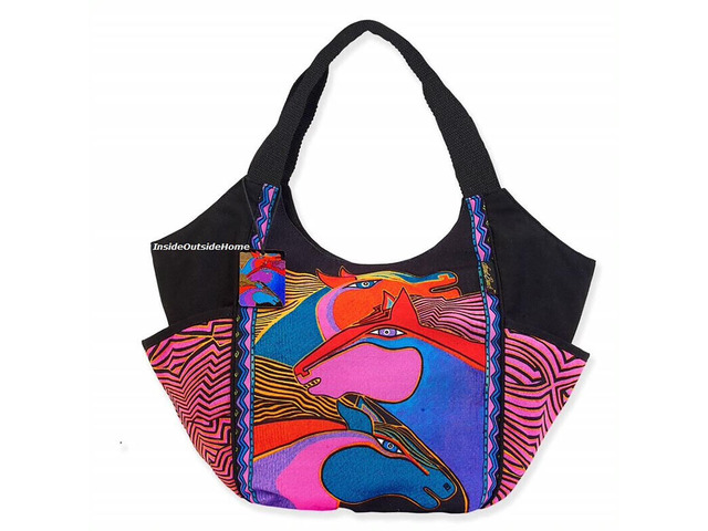 Laurel Burch Wild Stallions Horse Large Scoop Tote, 22' x 5.5' x 13'