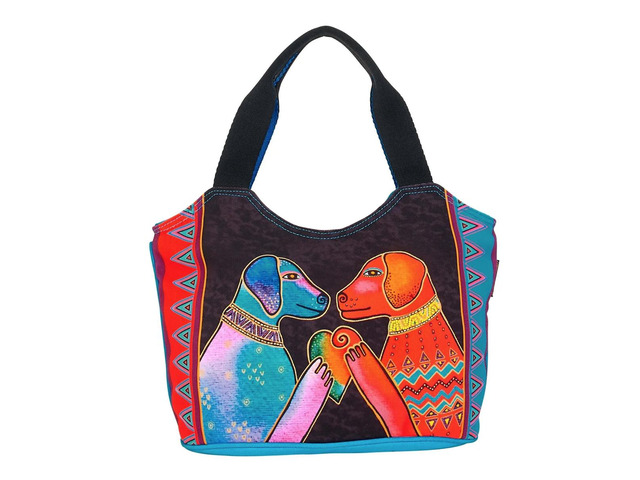 Laurel Burch Heartfelt Dogs Medium Scoop Tote, 14' x 5.5' x 8.5'