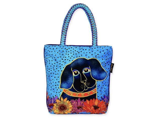 Laurel Burch Matisse in Flowers Black Lab Dog Medium Tote, 10' x 3' x 10.25'