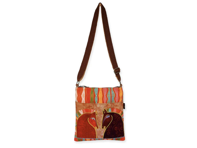 Laurel Burch Rushia & Rusty Horses Small Crossbody Bag, 7.5' x 10'