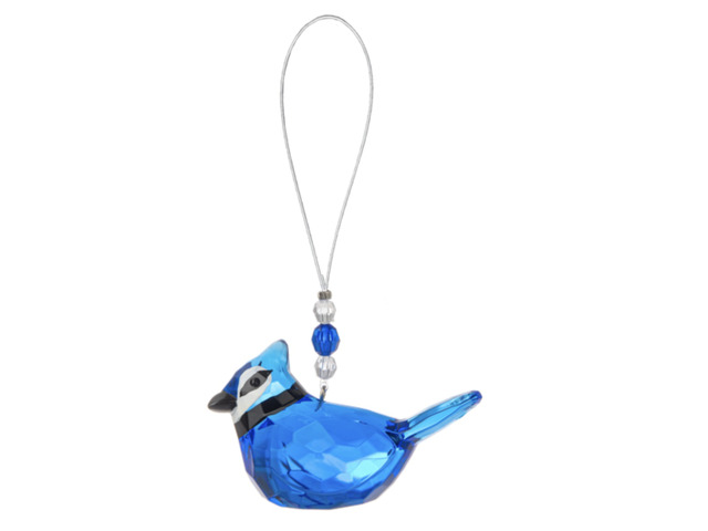 Ganz Crystal Expressions Hanging Blue Jay Bird Ornament, 2 1/2'